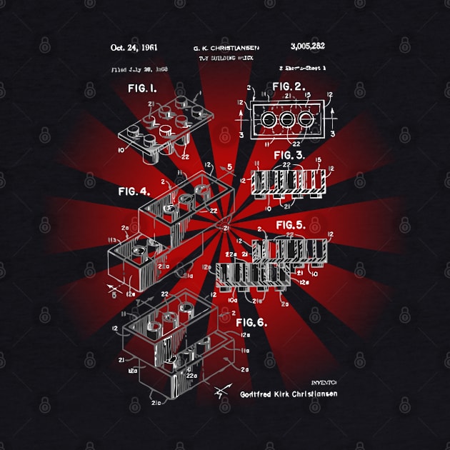 Lego Brick Patent Blueprint by joeysartworld